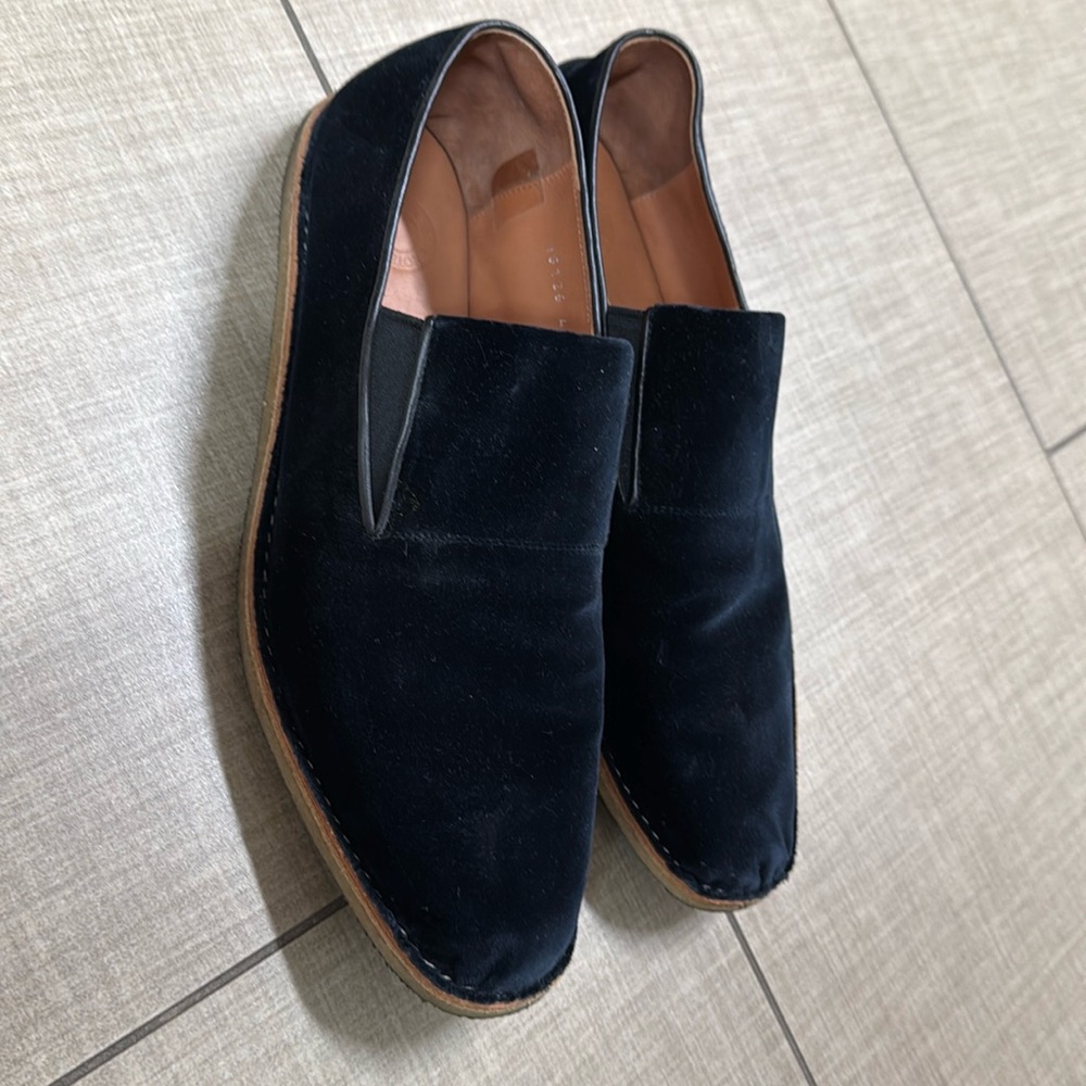 DRIES VAN NOTEN VELVET NAVY MENS LOAFERS DESIGNER SHOES SIZE 44 - 10.5